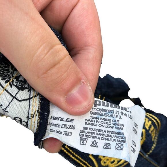 ROCK & Republic Embroidered Jeans Size 33 Blue - Picture 6 of 7